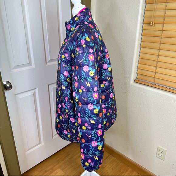 NWOT Disney Parks Alice In Wonderland Flower Reversible Puffer Jacket. - Picture 5 of 16